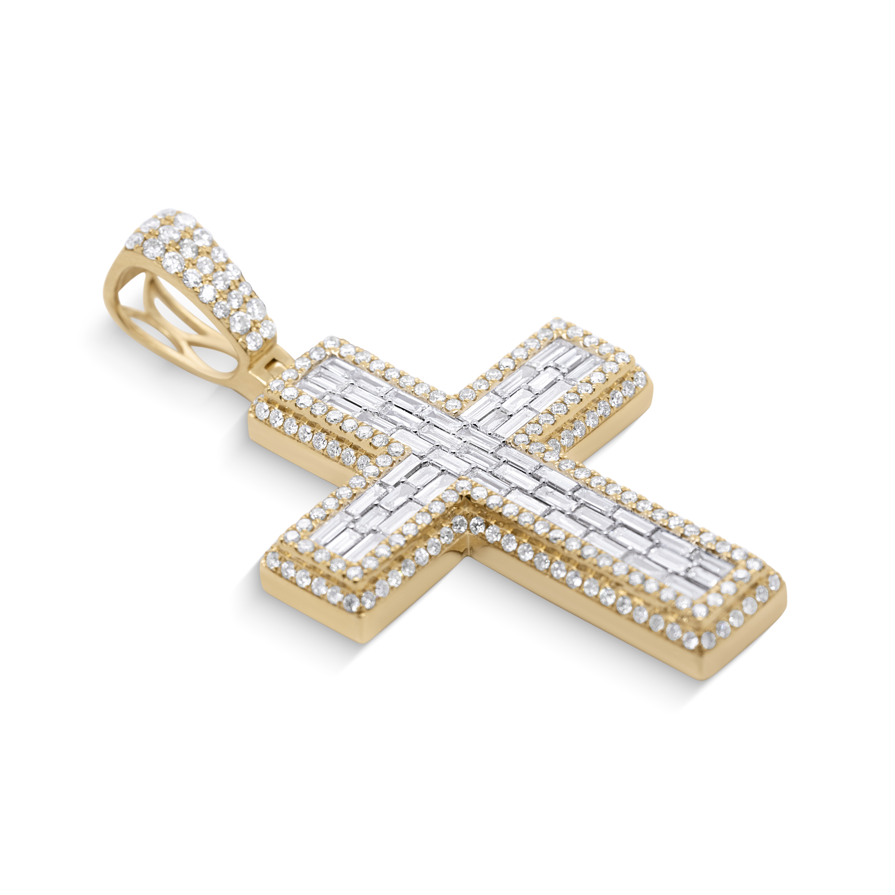 Diamond Cross Pendant 2.70 ct. 14K Yellow Gold